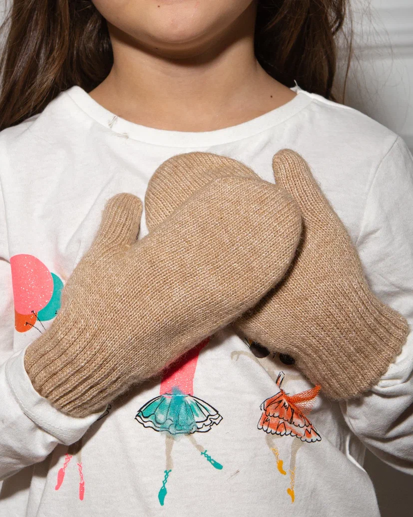 варежки детские из натуральной шерсти