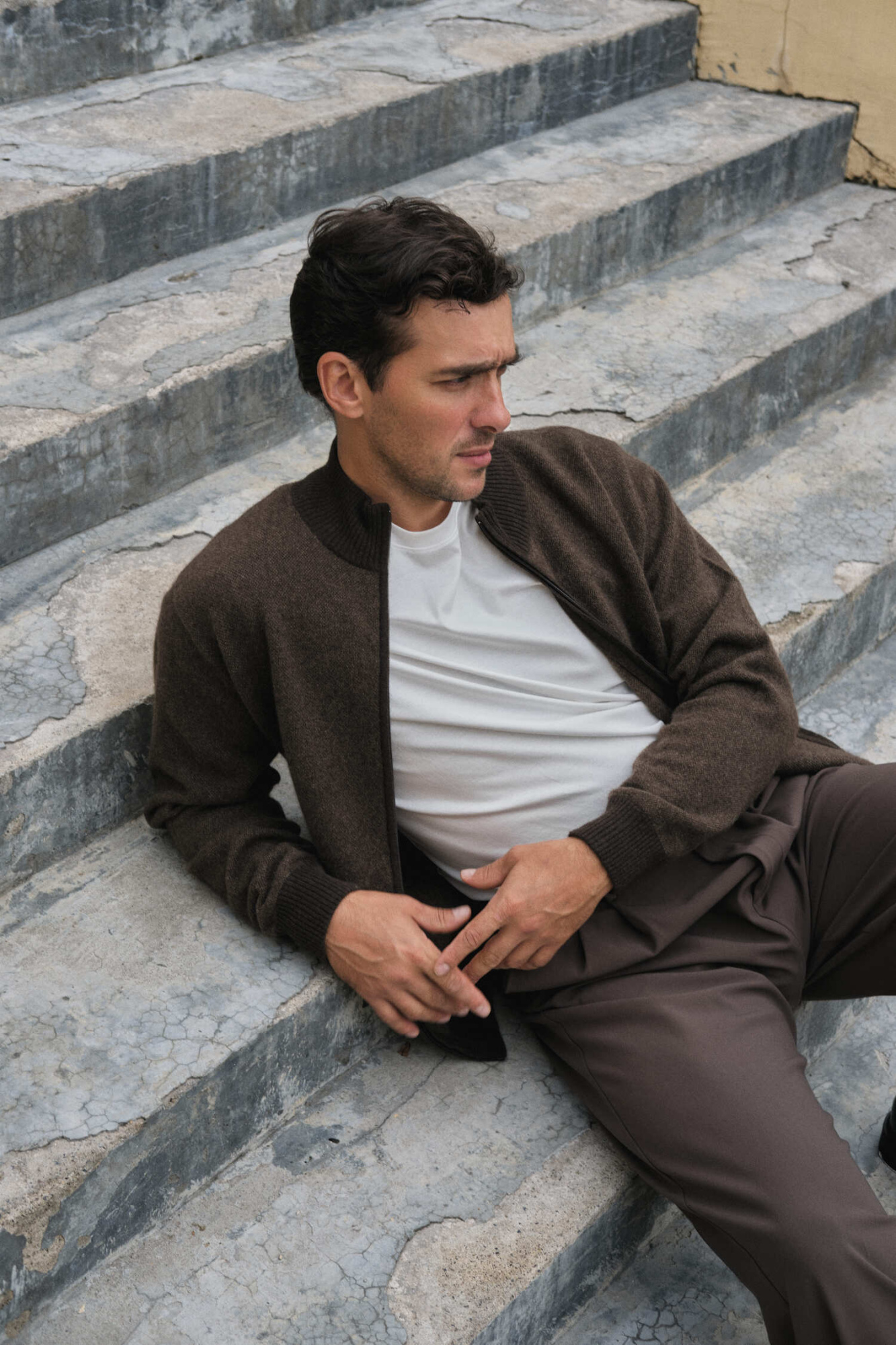 кардиган из пуха яка мужской